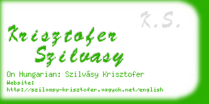 krisztofer szilvasy business card