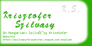 krisztofer szilvasy business card